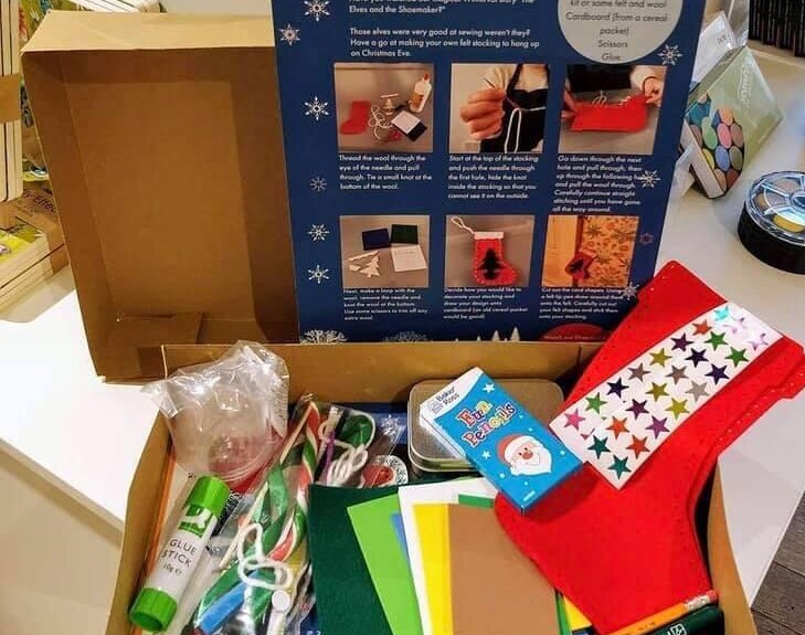 A Barnsley Museums Makes pack with instructions for making elf stockings